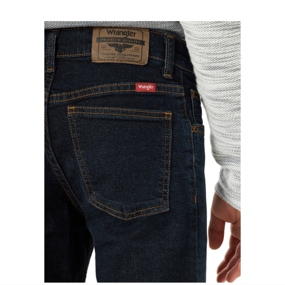 Wrangler Boys Classic Bootcut Jeans  Deep Indigo Dark Wash Sz 14 EUC - Picture 3 of 14